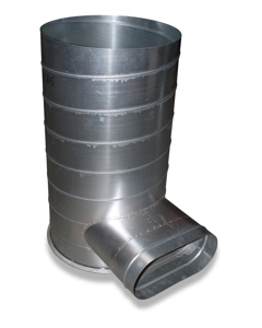 T-piece ND 500x400/200x500 920mm with 1 flange